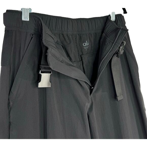 ALO Sweatpants Womens Black Jogger Pants Side Release Buckle Belt Ankle size M - Picture 5 of 6